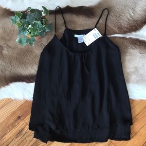 NEW H&M Black Strappy Camisole Top - Size XS